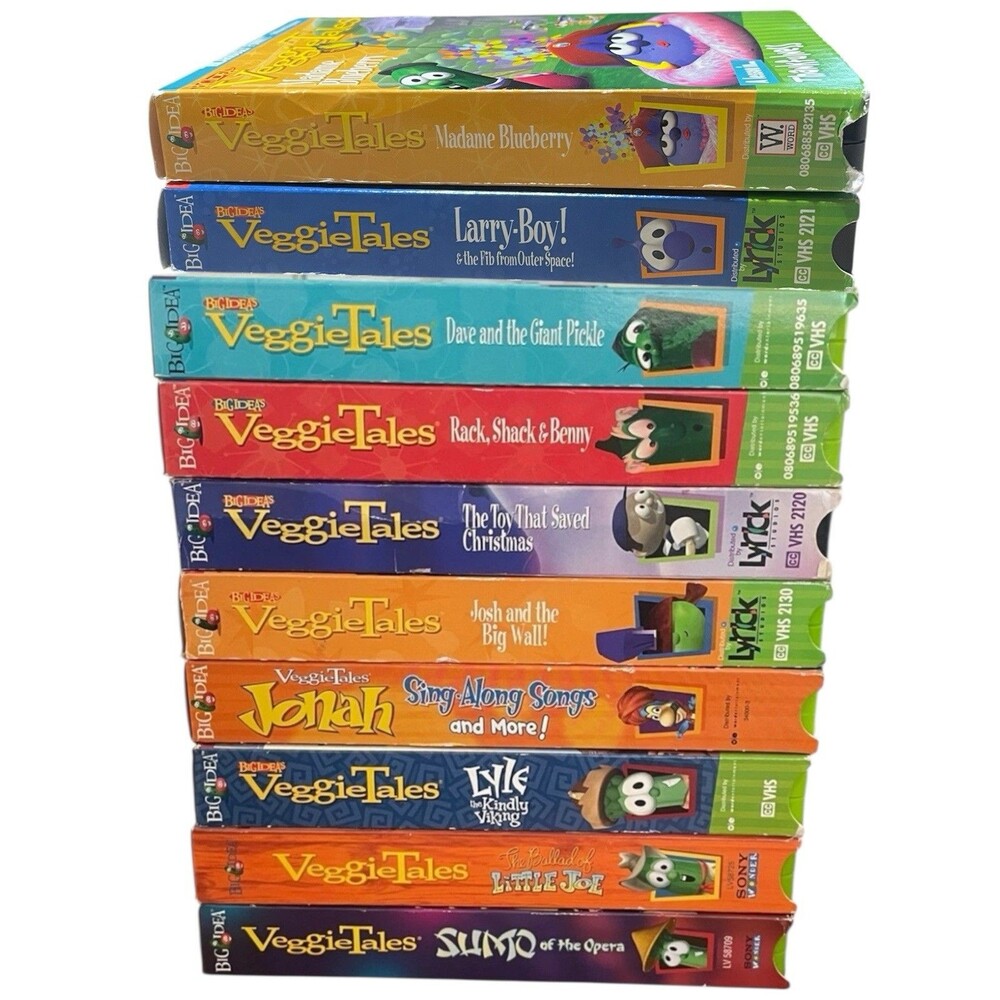 Veggie Tales Lot VHS Movies Children Shows Big Ideas Vintage Christmas 10 Tapes - Picture 2 of 5